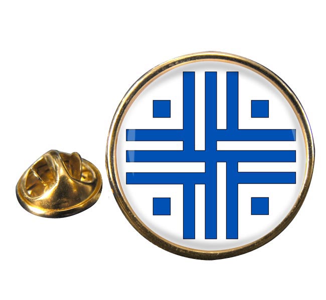 Roman Sacred Cross Round Pin Badge
